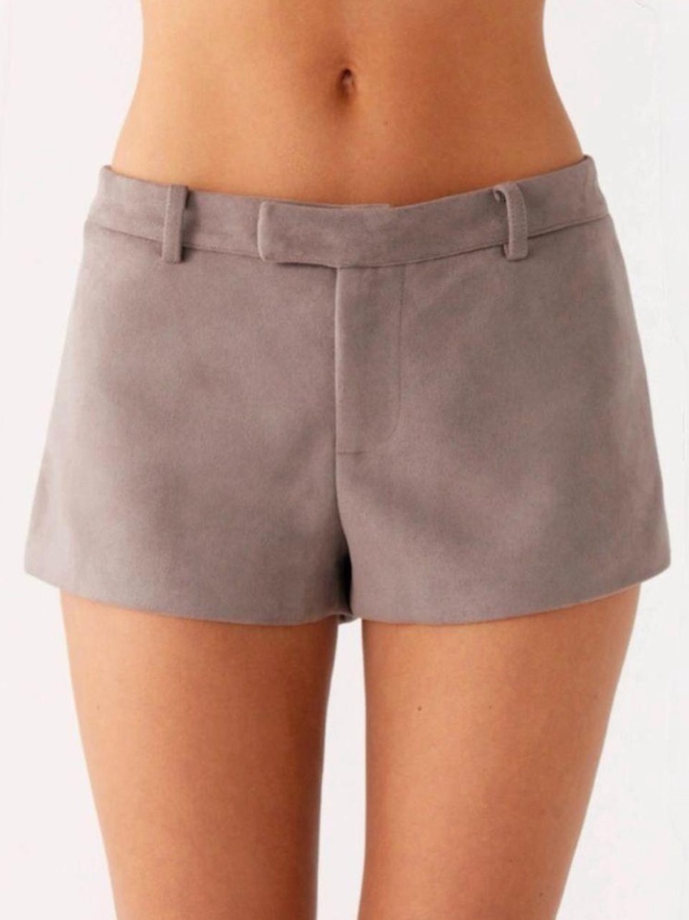 THATS CHILL MINI SHORTS PEPPERMAYO SABO SHOWPO Women's Suede Taupe Shorts GREY